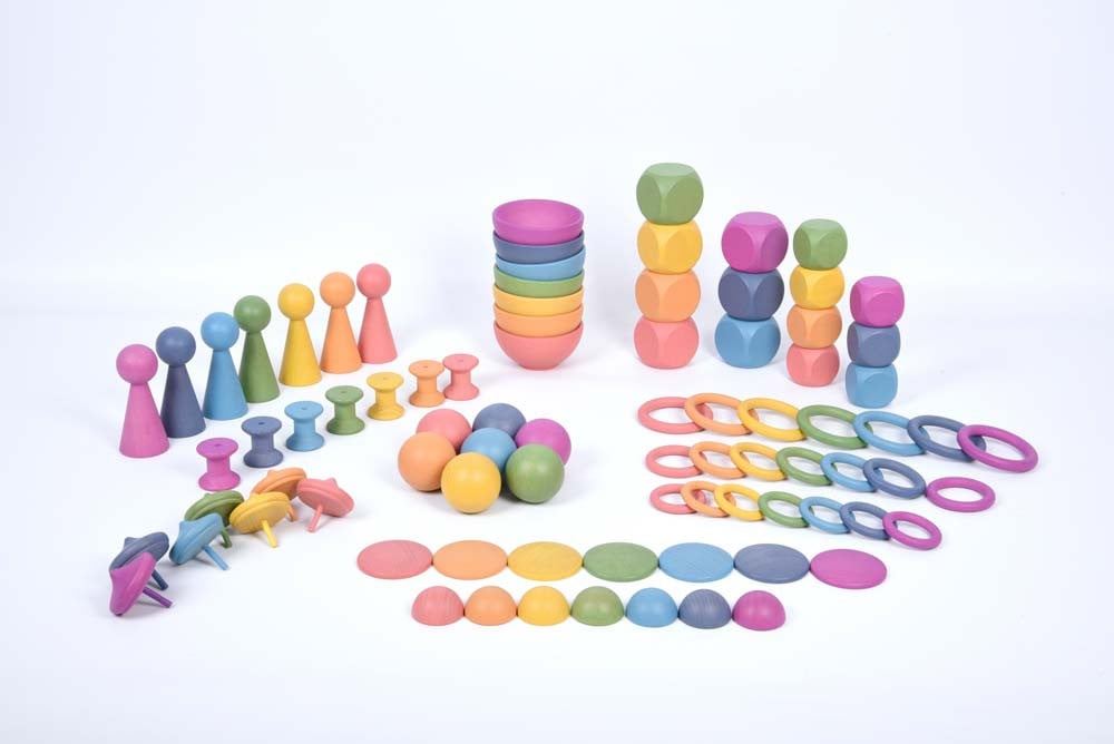 Rainbow wooden super set & 7 way tray