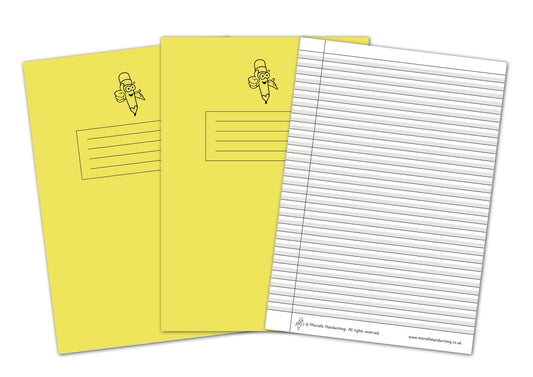 Narrow Lined Handwriting Exercise 10 Book Bundle – Yellow