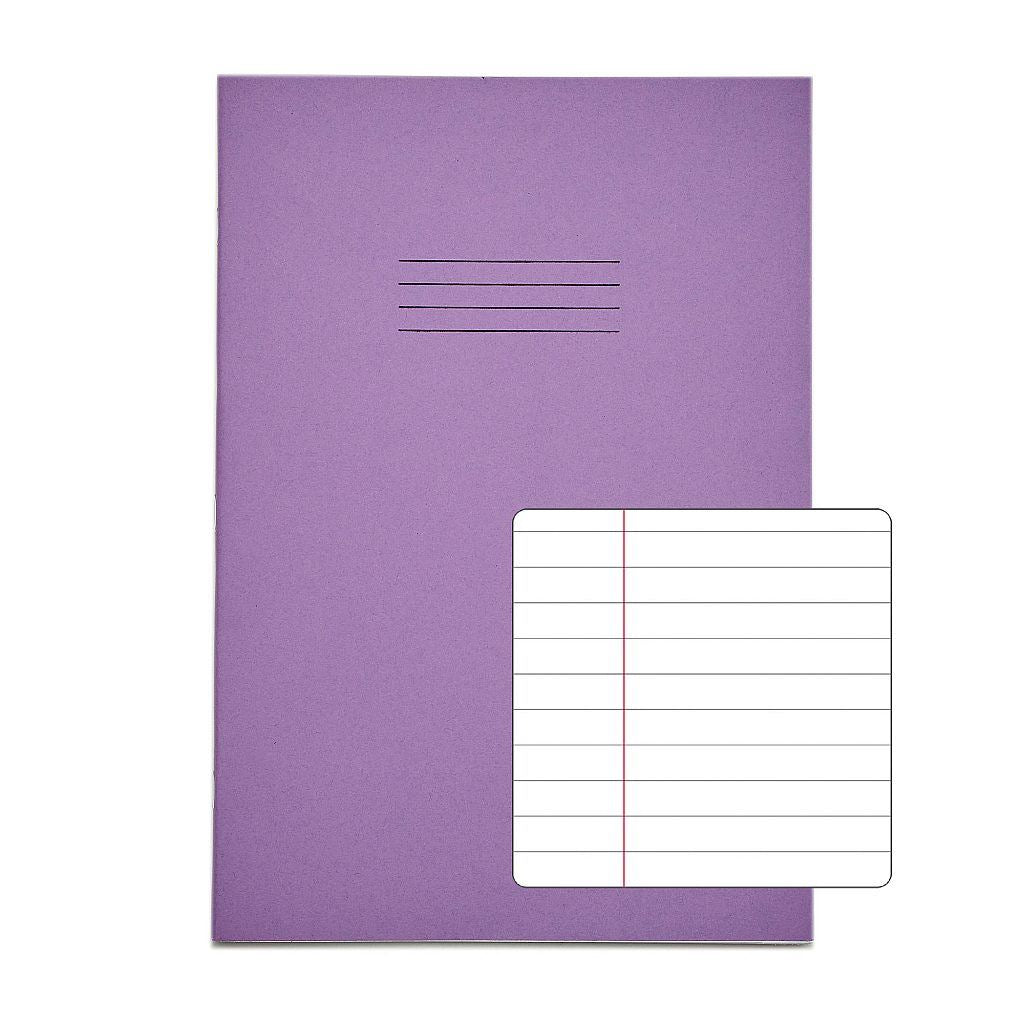 RHINO A4 Exercise Book - 8mm Lined + Margin | 80pg/10pk