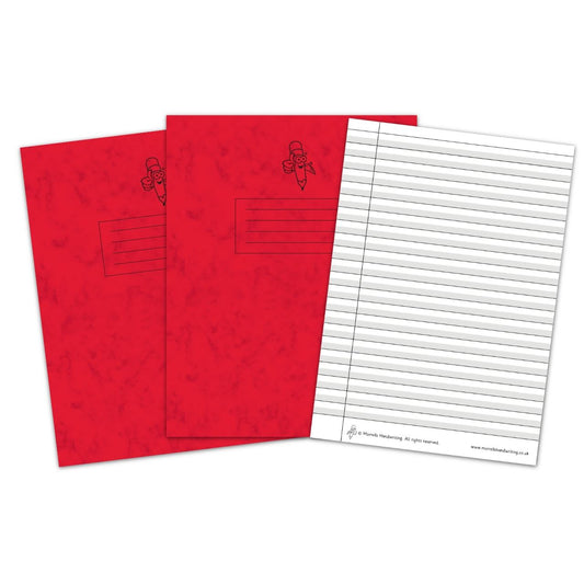 Handwriting Exercise Book Bundle – Red Wide Lined 2 books