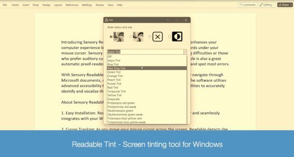 Sensory Ruler and Tint for Windows – Workplace Single User License