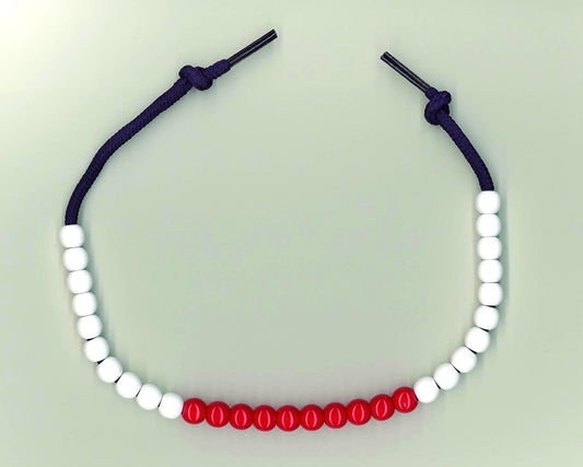 Child’s 1-30 Beadstring (10w, 10r,10w)