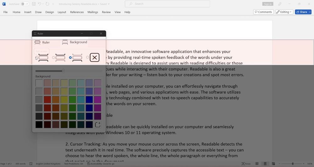 Sensory Ruler and Tint for Windows – Workplace Single User License