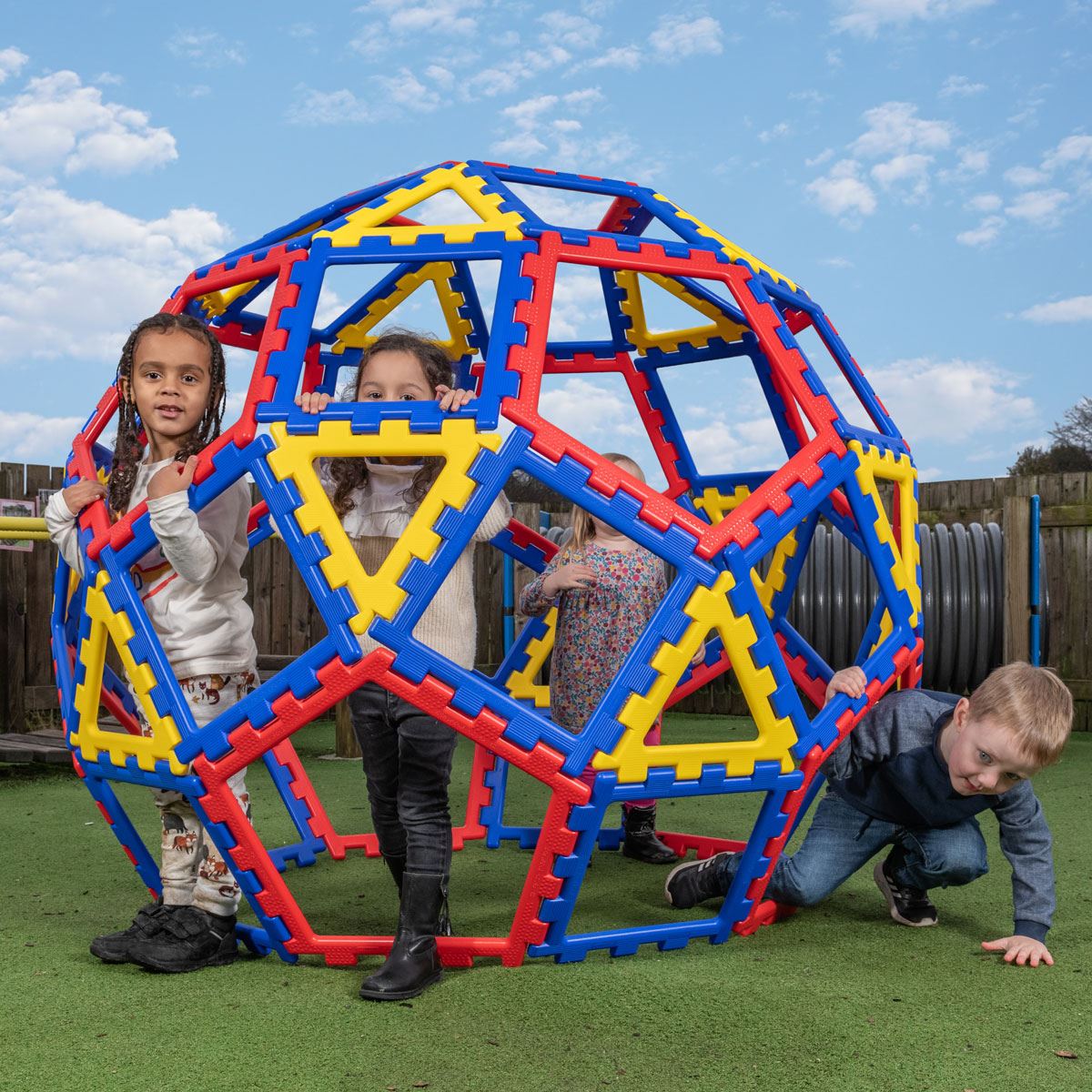 XL Polydron Geo Dome – 62-Piece Large-Scale Geometric Construction Set for Collaborative Play