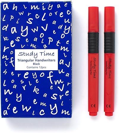 Study Time Triangular Handwriting Single Pen - Black