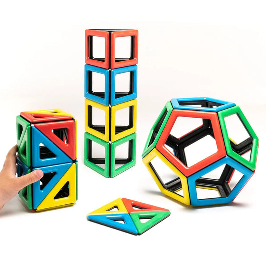 Magnetic Polydron Extra Shapes Set – 48-Piece Educational Construction Kit for Ages 3+ | The Dysl...