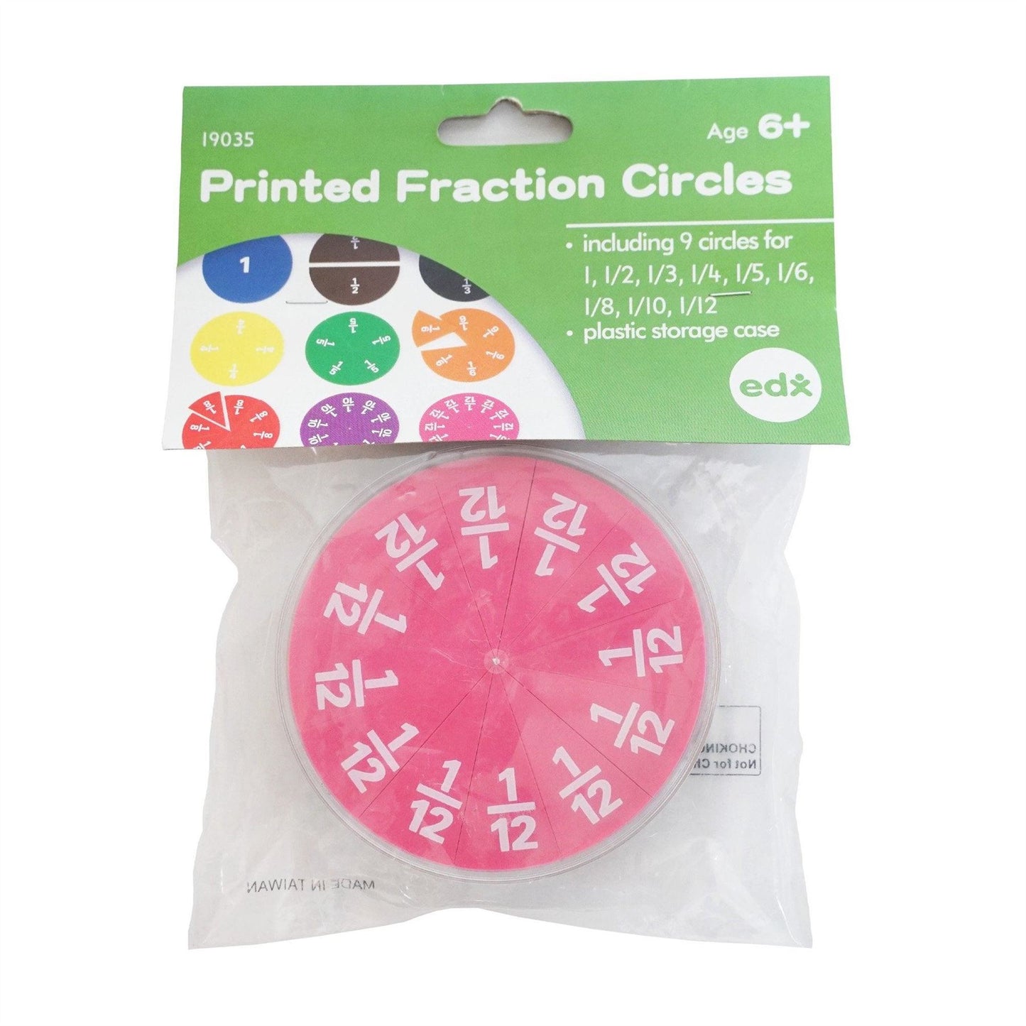 Printed Fraction Circles