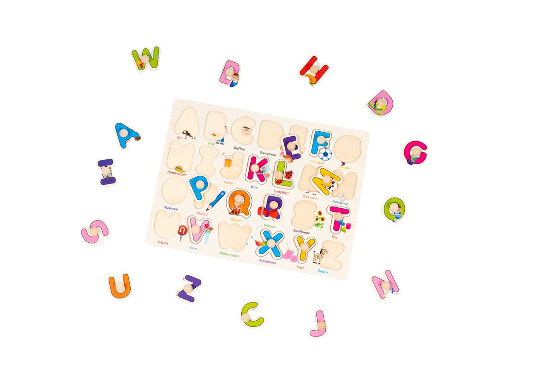 Early Learning Wooden Puzzles Assorted Vehicles, Letters, And Numbers