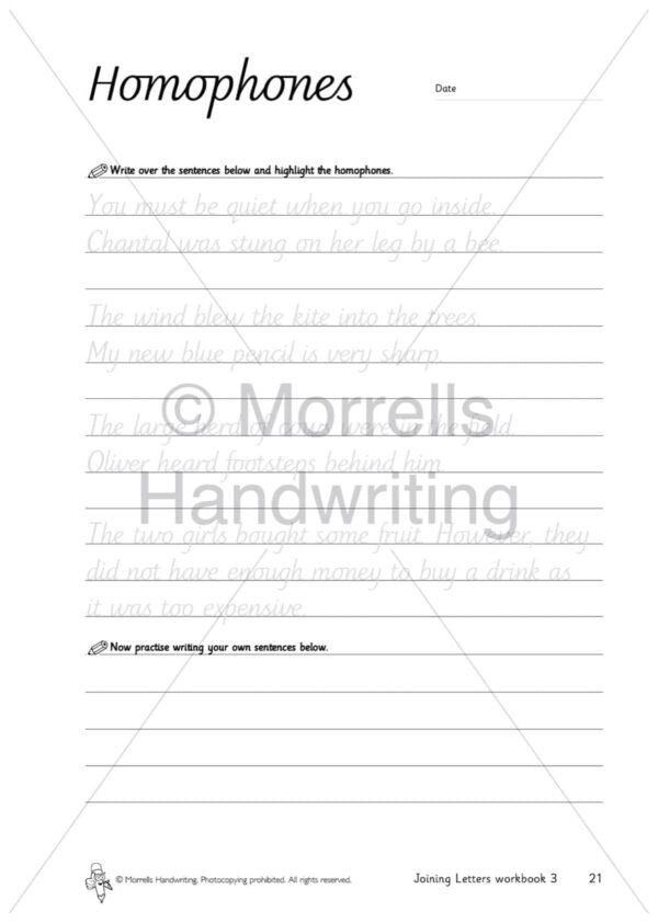 Morrells Joining Letters 3 Sentences