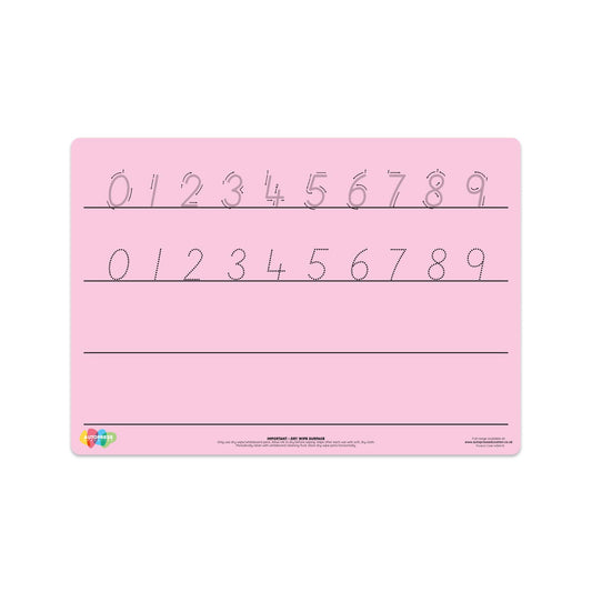 Pink Tinted Number Formation Mat