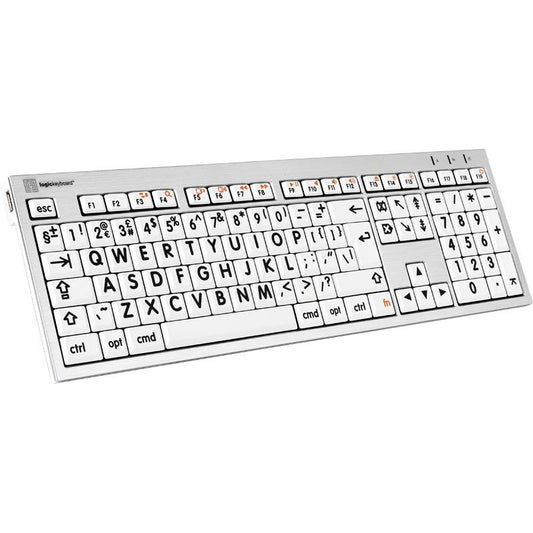 Logickeyboard XL Print - Black on White Mac Alba - LKB-LPRNTBW-CWMU-UK