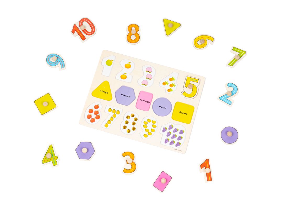 Early Learning Wooden Puzzles Assorted Vehicles, Letters, And Numbers