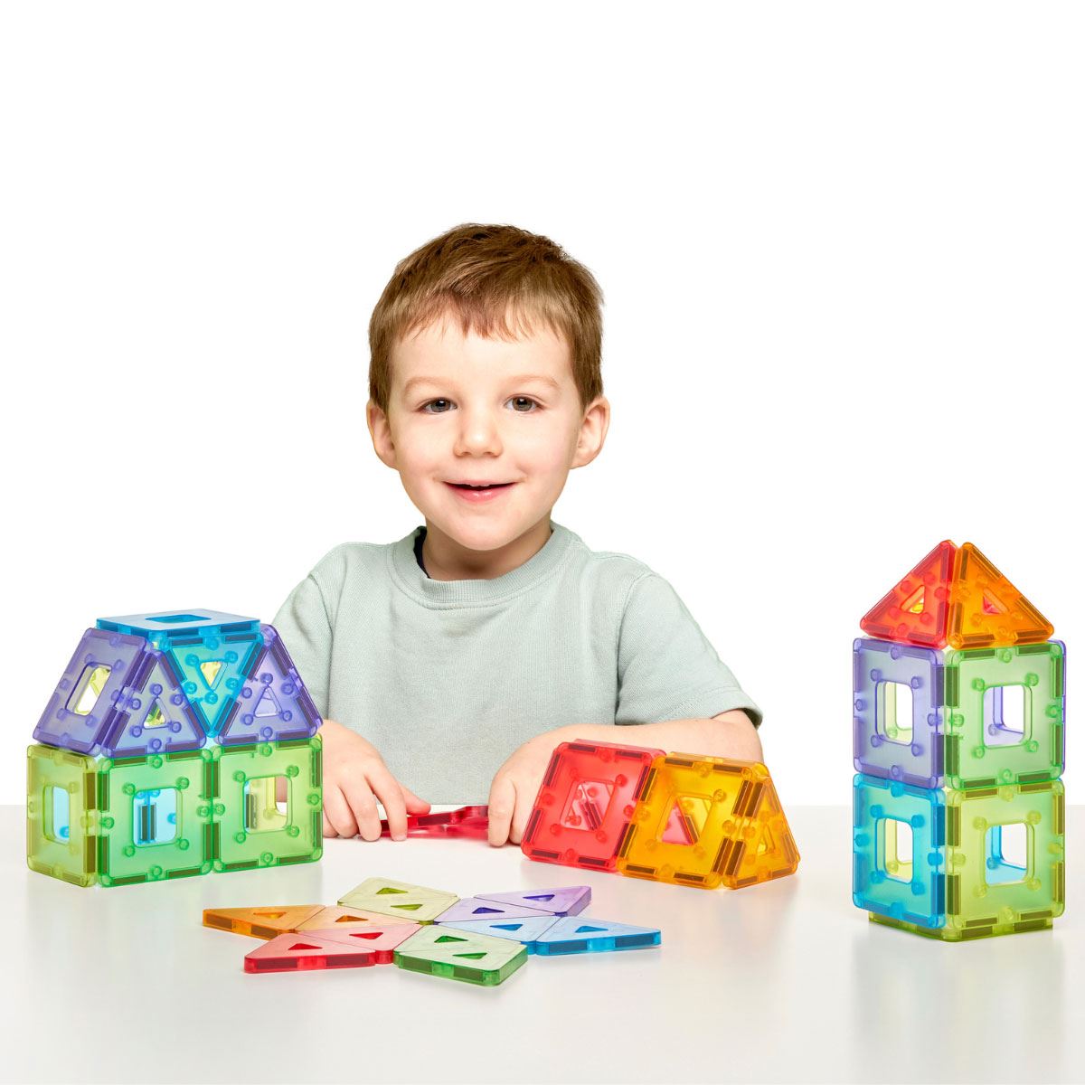 Translucent Polydron KinderMag Starter Set – 48-Piece Magnetic Construction Kit for Early Learners