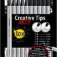 Multi-Tip Pen Set - STABILO Creative Tips - ARTY - Pack of 10 - Black and Light Grey