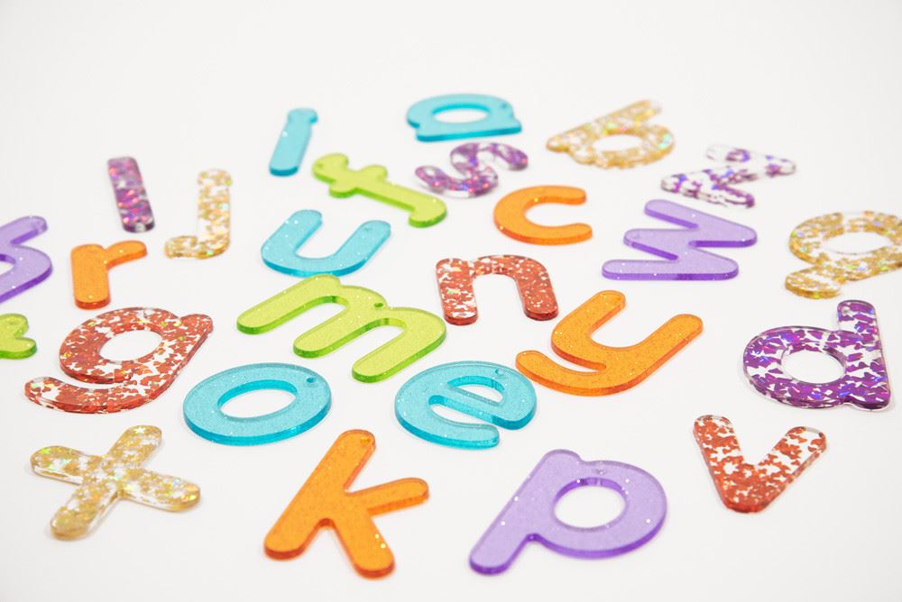 Rainbow Glitter Letters - Pk26