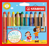 Stabilo Woody 3 in 1 Coloured Pencils - Pack 10