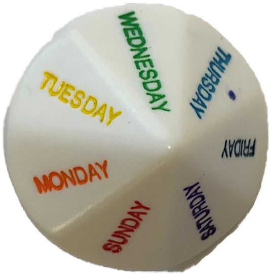 Jumbo Days Of The Week Dice