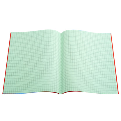 A4 - 7mm Squared Tinted Exercise Book - (Red Cover)